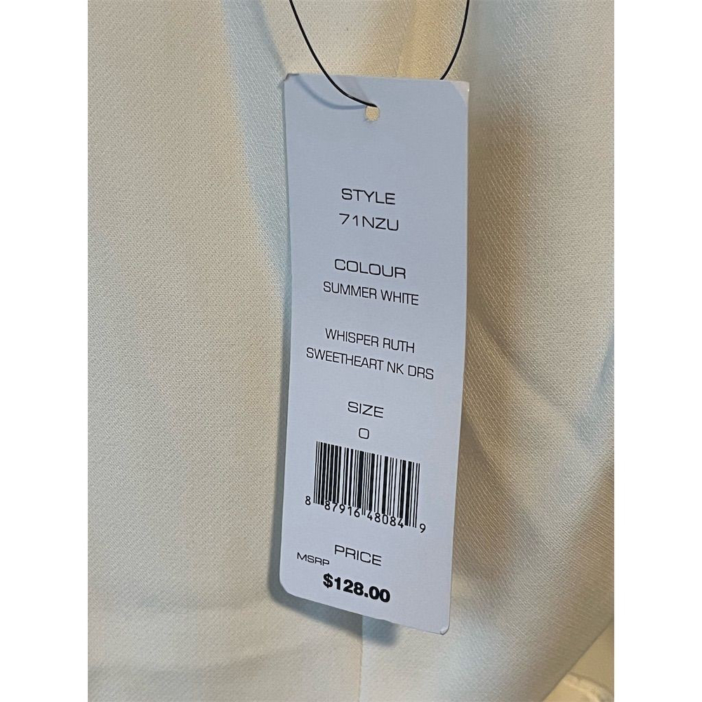French Connection White Sweetheart Neck Puff Sleeve Dress 0 - Picture 11 of 13